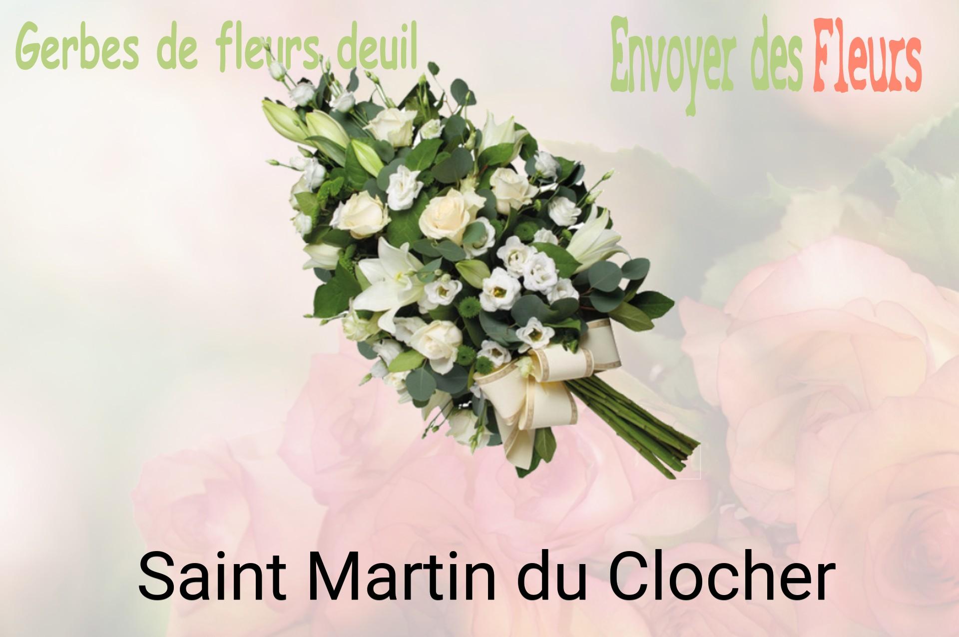 Gerbe de fleurs de deuil livrée à Saint-Martin-du-Clocher